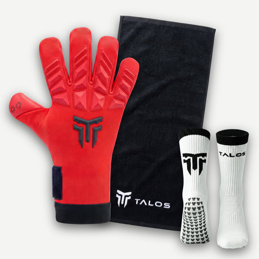TALOS 1.0 Fire γάντι τερματοφύλακα με Grip Socks και πετσέτα TALOS